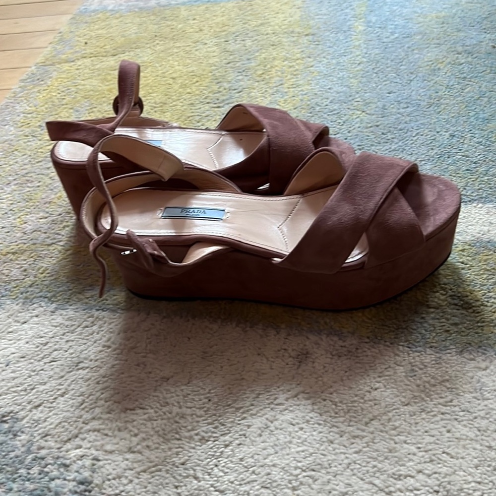 Prada Pink Suede Sandals